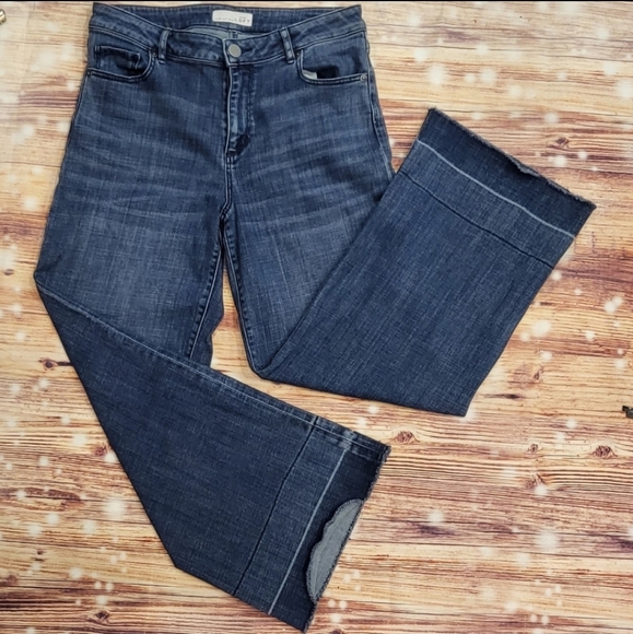 TALBOTS & Ann Taylor LOFT Sz 4 Wide Leg Denim Jean Bundle with Bonus Necklace - Picture 6 of 7